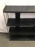 Vintage MCM Black Metal 4-Tier Shelf