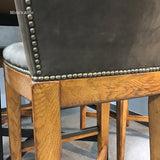5pc Modern Thomasville Brown Suede & Oak Pub Set