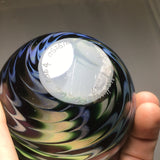 2004 Lundberg Studio Blue Pulled Feather Paperweight