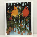 Rachel Feirman "Northern Cardinal & Hemlock Tree" 8x10 Digital Art Print