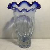 Vintage Shannon Crystal Cobalt Blue 14" Tulip Vase