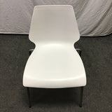 Modern MCM White Bucket Seat Accent Chair