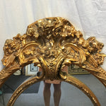 Ornate Gold Plaster & Wood Framed Oval Mirror