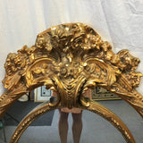 Ornate Gold Plaster & Wood Framed Oval Mirror