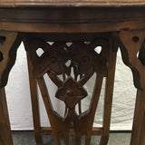 Vintage Carved Mahogany 2-Tier Accent Table