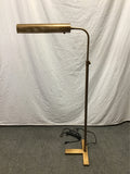 Contemporary Crate & Barrel "Fleming" Antiqued Brass Floor Lamp
