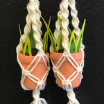 String Greens XS Mini Faux Snake Plant Earrings