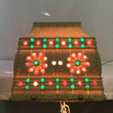 Vintage MCM Lawnware Rectangular Off-White Plastic Hanging Swag Lamp