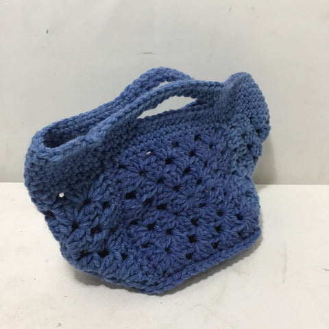 Sarahjane Harrigan Blue Crocheted Mini Tote