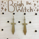 Brigh the Witch "Swords" Gold Acrylic Earrings