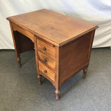 Vintage 4-Drawer Walnut Veneer Desk
