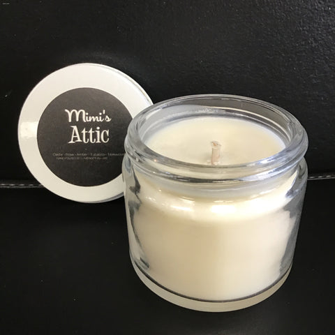 Lavender in Luxe 2oz "Mimi's Attic" Custom Scent Candle in Clear Glass Jar