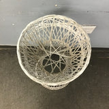 Vintage White Wicker Plant Stand