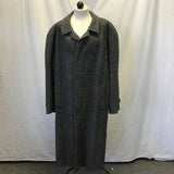 Vintage Brookshire Men's Grey & Black Wool Double-Breasted Long Coat