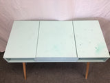 Modern MCM Blue Painted 2-Tier Lift-Top Desk
