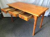 Vintage Solid Cherry 3-Drawer Library Table