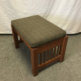 2pc Modern Mission The Craftsman Collection Solid Oak & Green Armchair & Ottoman