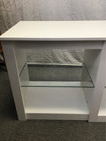 Modern White Laminate 3-Tier Entertainment Stand