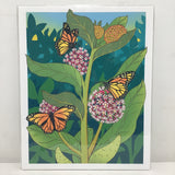 Rachel Feirman "Monarch Butterfly & Milkweed" 8x10 Digital Art Print