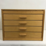 Modern Cherry Veneer 4-Drawer Lift-Top Box of Drawers