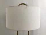 Modern MCM CB2 "Warner" Brass & Marble Paperclip Table Lamp