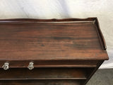 Vintage Walnut Veneer 4-Tier 1-Drawer Shelf