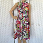 Vintage 70's Leo Narducci Floral Plaid Shift Dress