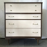 Vintage MCM Danska Faux-Walnut Formica 4-Drawer Chest of Drawers
