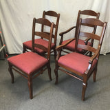 Set of 4 Vintage Farmhouse Solid Cherry Ladderback Dining Chairs