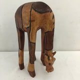 Carved Wooden Giraffe Statuette