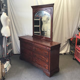 Craftsman Walnut Veneer 8-Drawer Dresser & Mirror