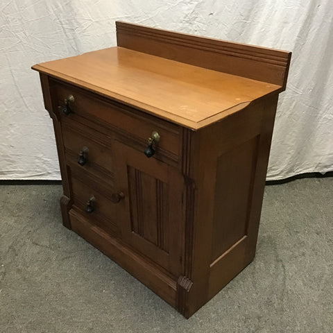 Antique Late 1800's Craftsman Solid Maple 3-Drawer Washstand