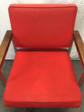 Vintage All-Steel Inc Red Fabric Rolling Office Chair