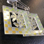 Marlena Makes Framed Flower Earrings, Iridescent