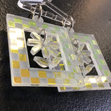 Marlena Makes Framed Flower Earrings, Iridescent
