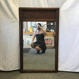 Vintage MCM Solid Walnut Mirror