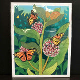 Rachel Feirman "Monarch Butterfly & Milkweed" 11x14 Digital Art Print