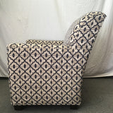 Modern Hallagan Blue & Tan Geo Print Armchair