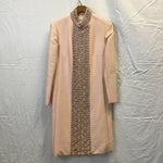 Vintage Seaton Enterprises Pink Beaded Midi Shift Dress