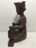 Signed Original Balinese Hand Carved Wooden Statue