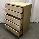 Vintage MCM Tan-Painted Walnut Veneer 5-Drawer Chest of Drawer
