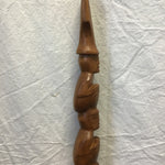 2pc Oversized Carved Tropical Wood Spoon & Fork