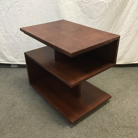 Vintage Mid-Century Cherry Veneer 3-Tier End Table