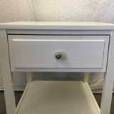 Pair of Modern Craftsman Dorel White 2-Tier 1-Drawer Night Stands