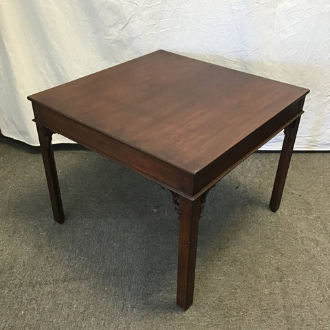 Vintage Square Mahogany Veneer End Table