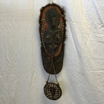 Vintage Wood, Shell, & Fiber Wall Hanging Mask