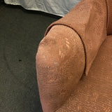 Vintage Salmon Pink Upholstered Swivel Rocking Chair
