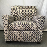 Modern Hallagan Blue & Tan Geo Print Armchair