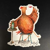 Cruz Illustrations "Pollo Loves Wine" Sticker