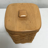 1999 Longaberger Woven Solid Maple Lidded Basket